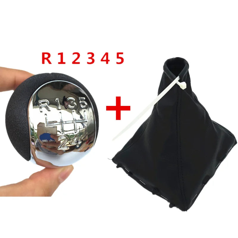 5/6 Speed Chrome Gear Shift Knob Lever Pen Gaiter Boot Cover For Opel Vectra C 2002 2003 2004 2005