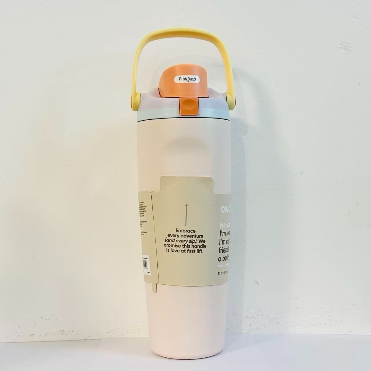 Owala FreeSip Tumbler with Handle - Shy Marshmallow Off-White (30oz)