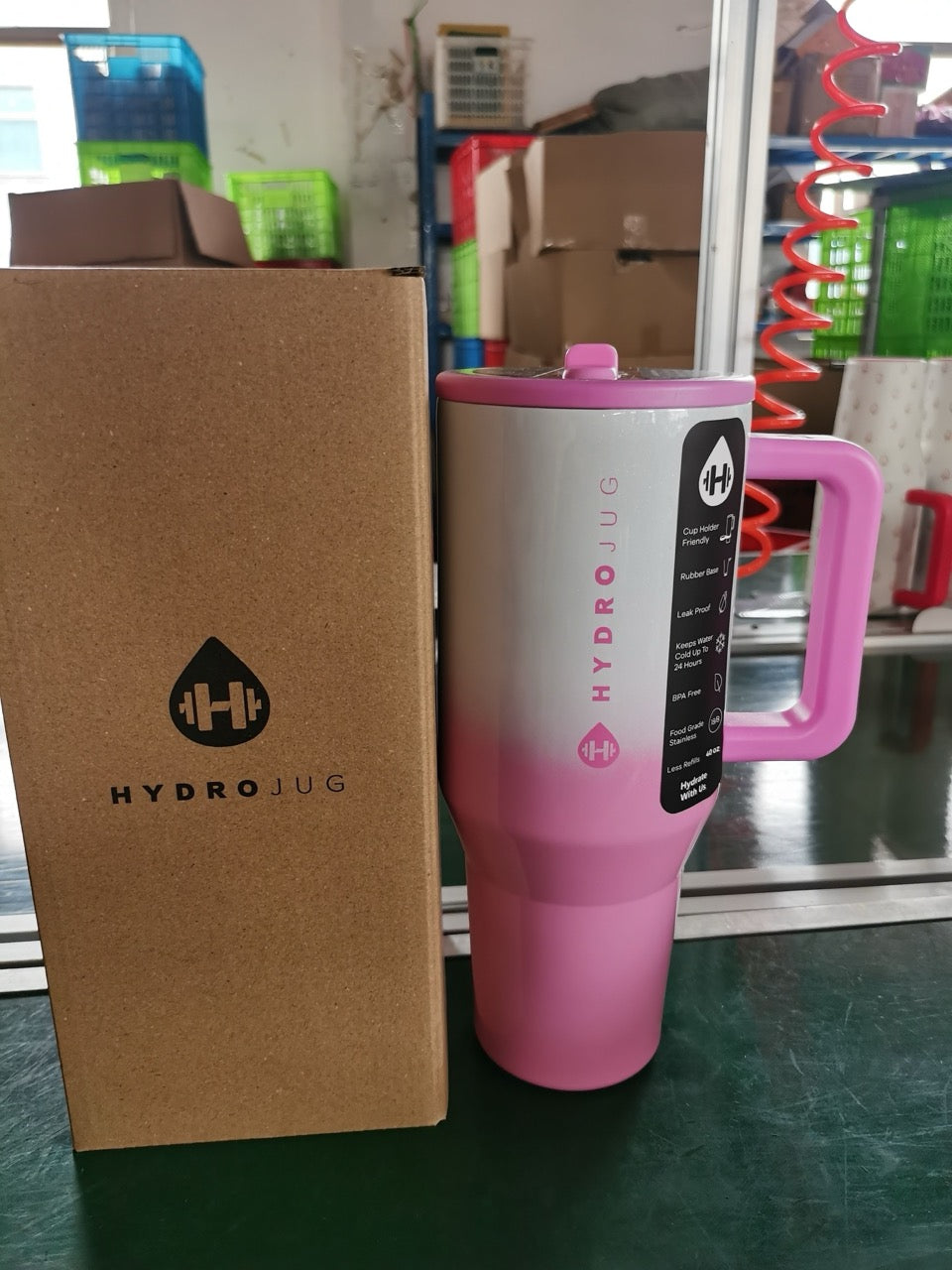 HydroJug Traveler Insulated Tumbler - Neon Sunset Gradient (32oz)