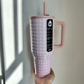 HydroJug Traveler Insulated Tumbler - Pink & White Plaid (40oz)