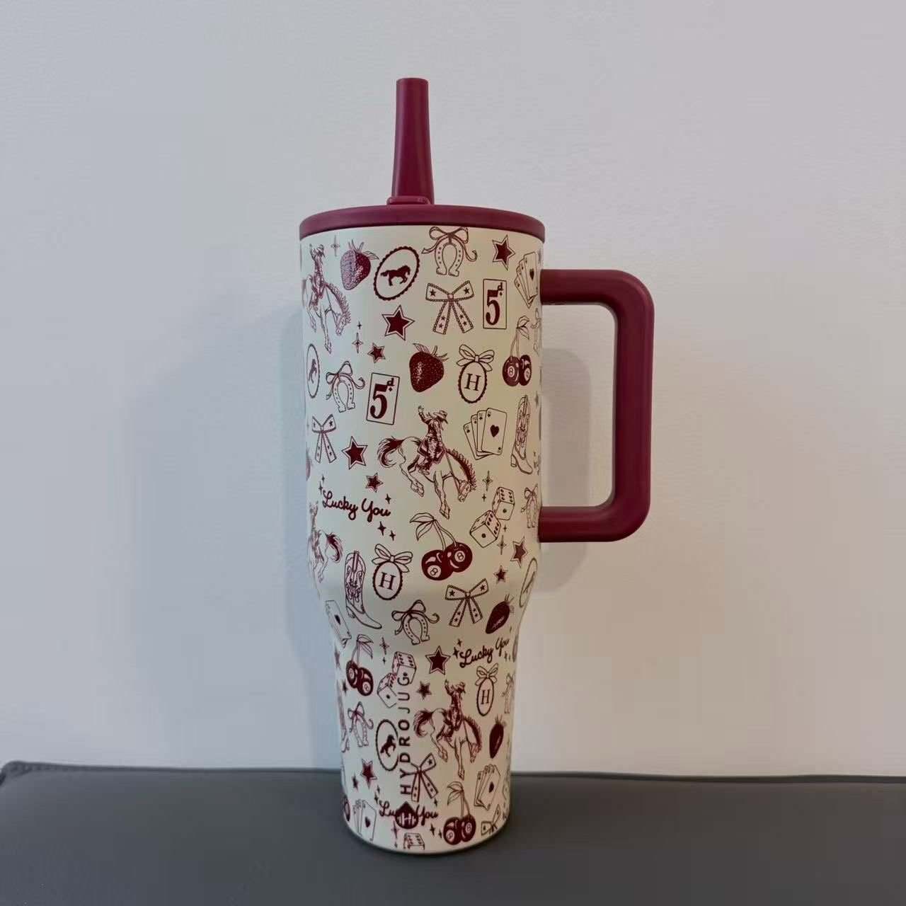 HydroJug Traveler Insulated Tumbler - Red Denim Cowboy Custom (40oz)