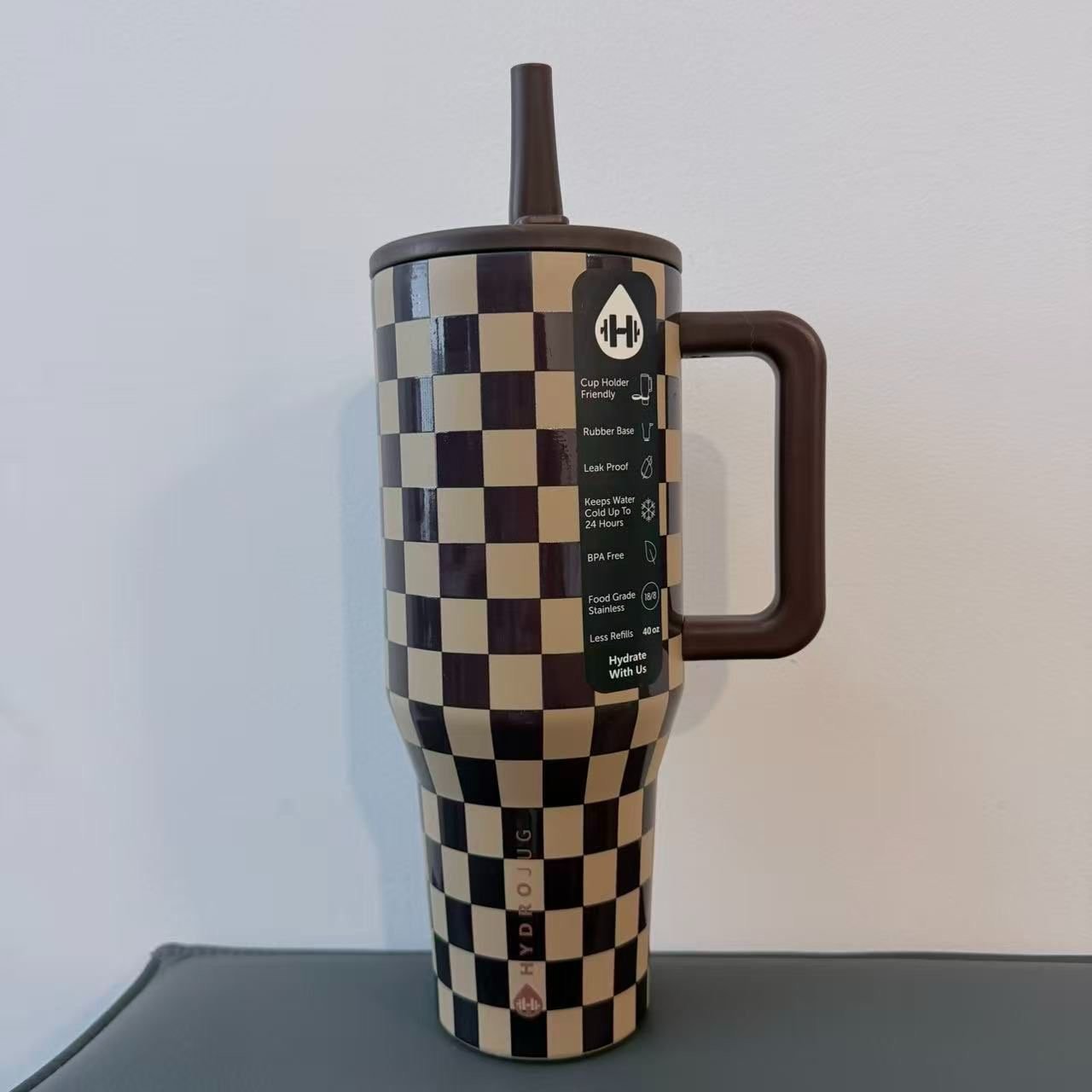 HydroJug Traveler Insulated Tumbler - Coffee Checkerboard (40oz)