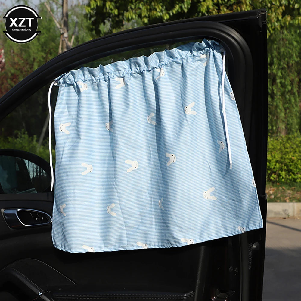 Suction Cup Curtain In The Car Window Sunshade Cover Cartoon Universal Side Window Sunshade UV Protection