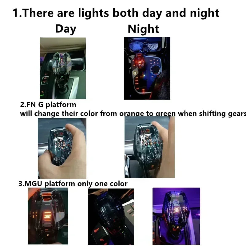 3 Piece Set Crystal Gear Shift Knob Lever Stick Handle for BMW 3 5 6 7 series x3 x5 x6 f30 g15 f01 g20 g05