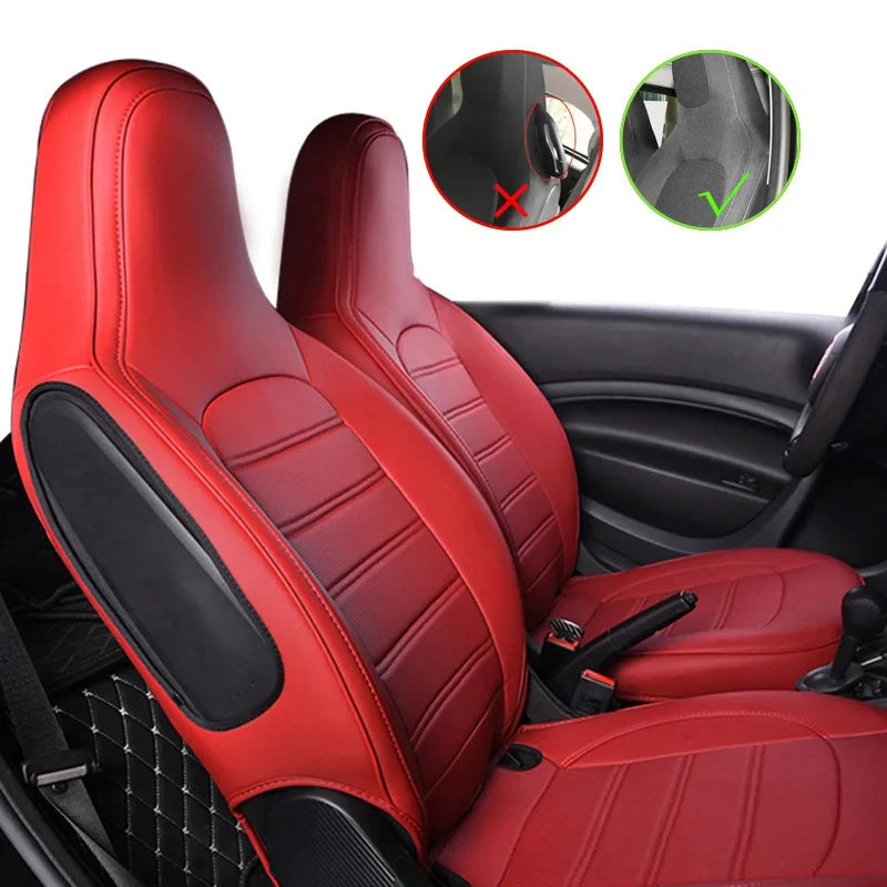 Custom For Smart 453 Fortwo 2015 - 2018 Car Seat Cover Four Seasons Breathable Cushion Decoration Interior