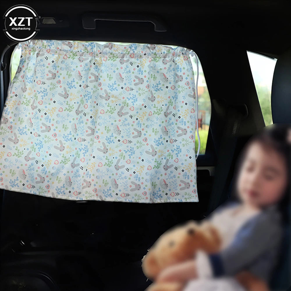 Suction Cup Curtain In The Car Window Sunshade Cover Cartoon Universal Side Window Sunshade UV Protection