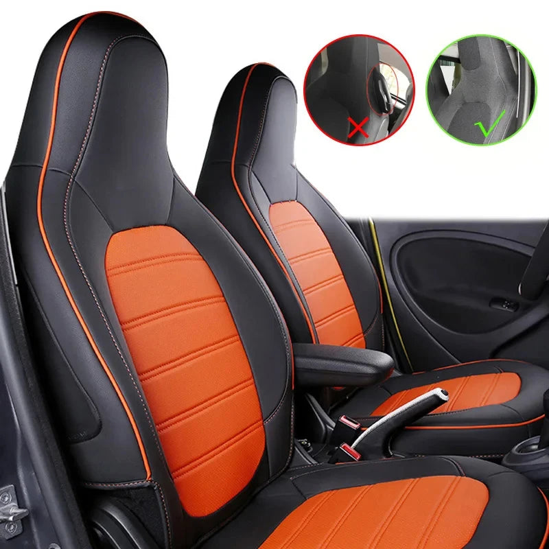 Custom For Smart 453 Fortwo 2015 - 2018 Car Seat Cover Four Seasons Breathable Cushion Decoration Interior