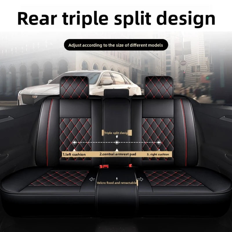 For Huidasource Dodge Ram Seat Covers, Front & Rear Pickup Truck Leather Seat Cover Fit for 2009-2018 1500