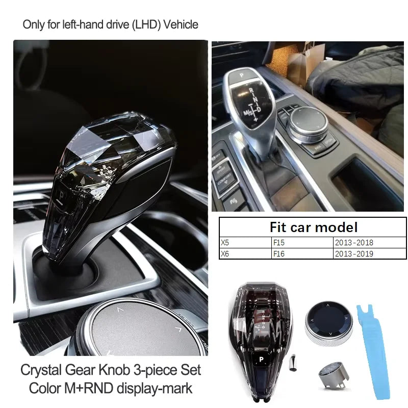 Crystal Gear Shift Lever Knob Set For BMW 5 Series G30 G32 G01 G08 7 Series G11 G12 F10 F20 F30 F32 F25
