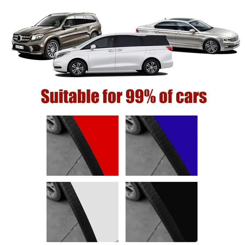2/3/5M Car Door Anti Collision Strip with Steel Disc Bumper Trim Edge Scratch Protector Strip Sealing Guard