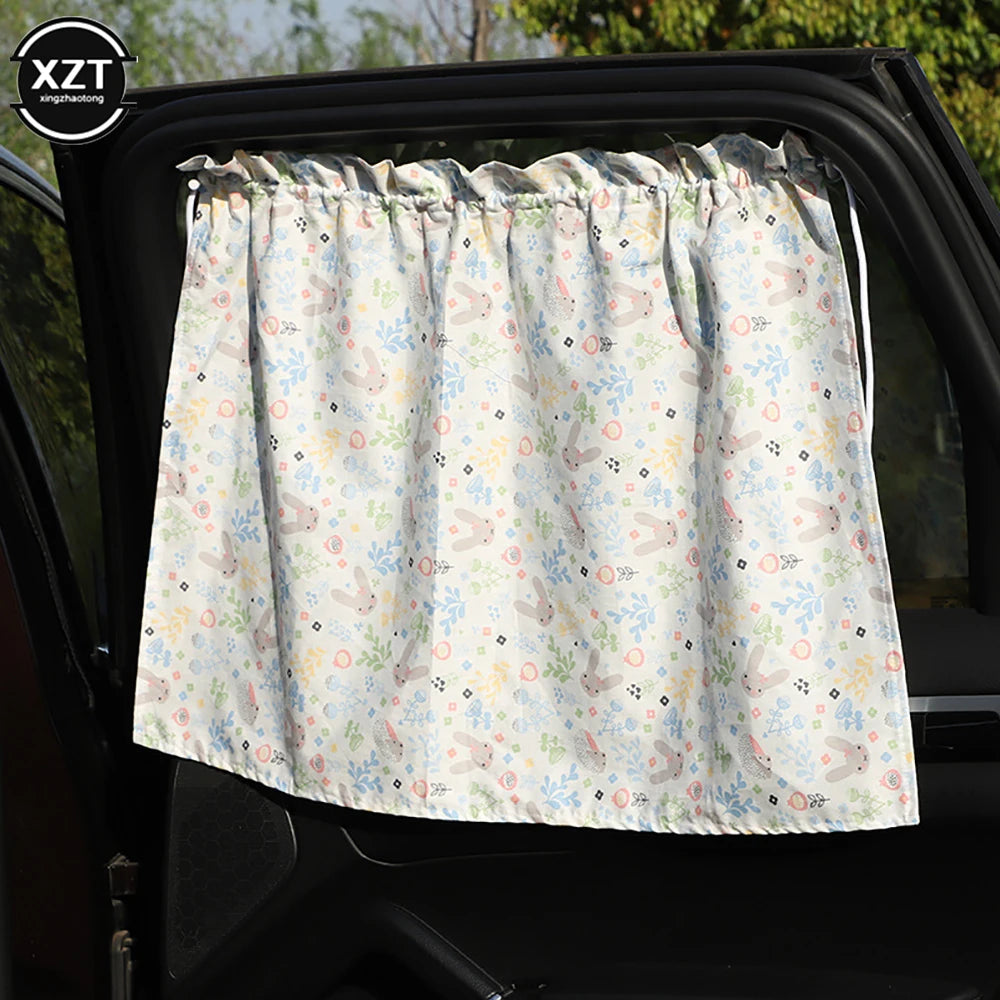 Suction Cup Curtain In The Car Window Sunshade Cover Cartoon Universal Side Window Sunshade UV Protection