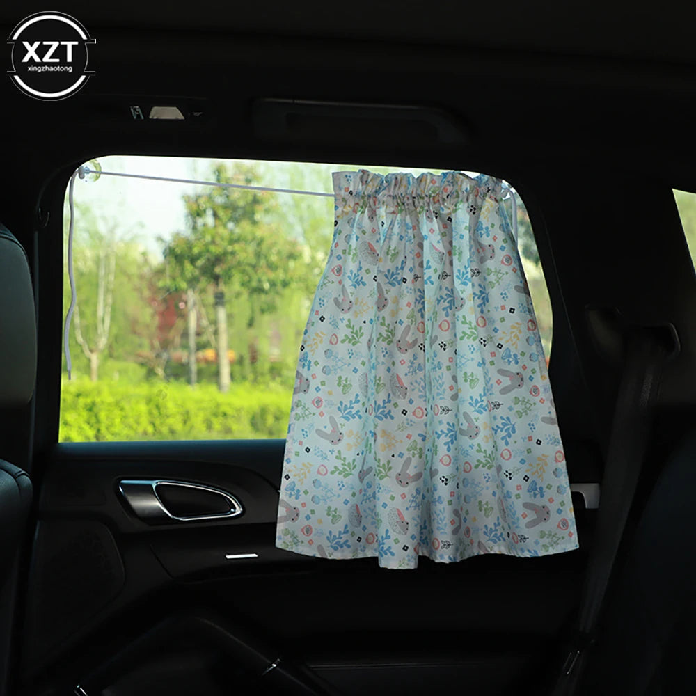 Suction Cup Curtain In The Car Window Sunshade Cover Cartoon Universal Side Window Sunshade UV Protection