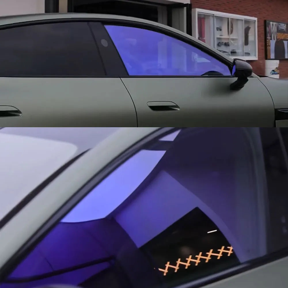 52cm x150/300/600cm Car Side Windshield 81% VLT Purple Glass Tinting Vinyl Solar Chameleon Tint Film