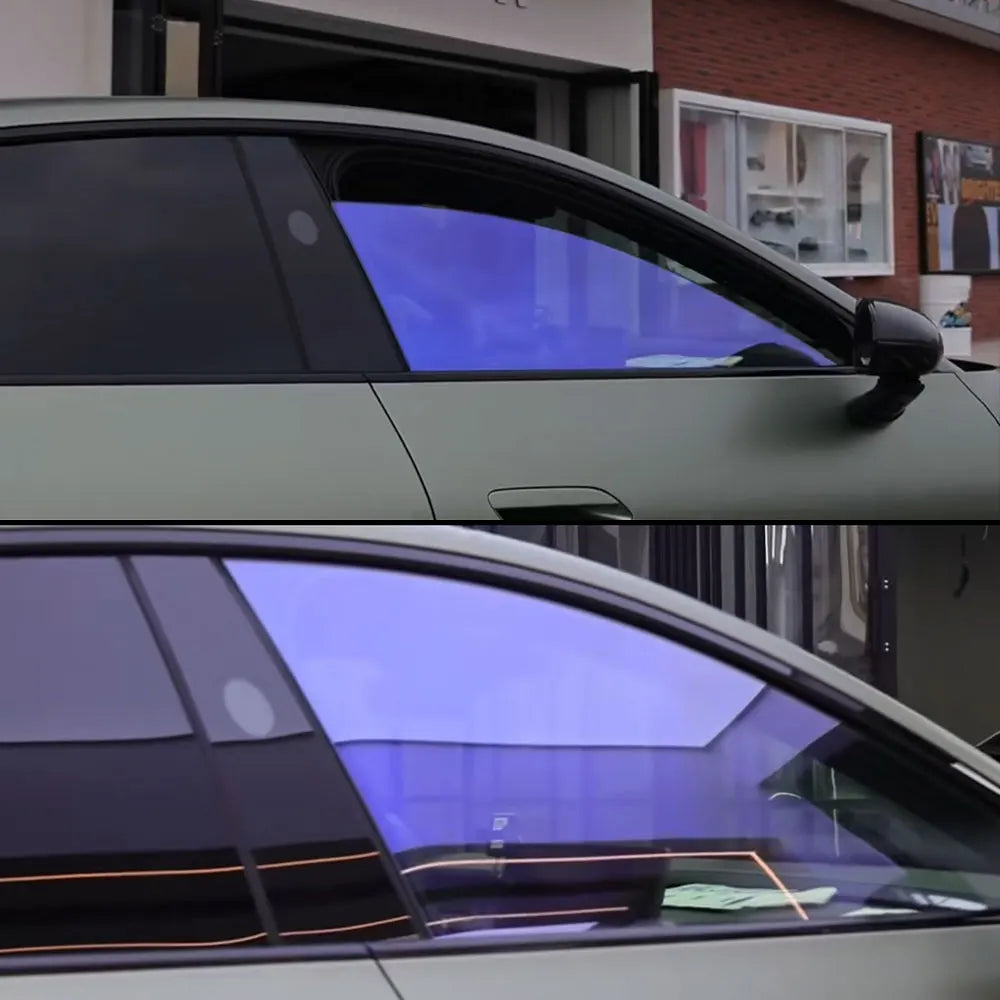 52cm x150/300/600cm Car Side Windshield 81% VLT Purple Glass Tinting Vinyl Solar Chameleon Tint Film