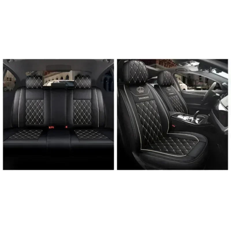 For Huidasource Dodge Ram Seat Covers, Front & Rear Pickup Truck Leather Seat Cover Fit for 2009-2018 1500