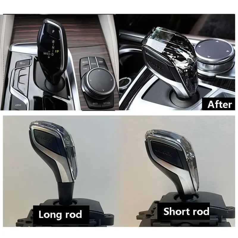 Crystal Gear Shift Lever Knob Set For BMW 5 Series G30 G32 G01 G08 7 Series G11 G12 F10 F20 F30 F32 F25