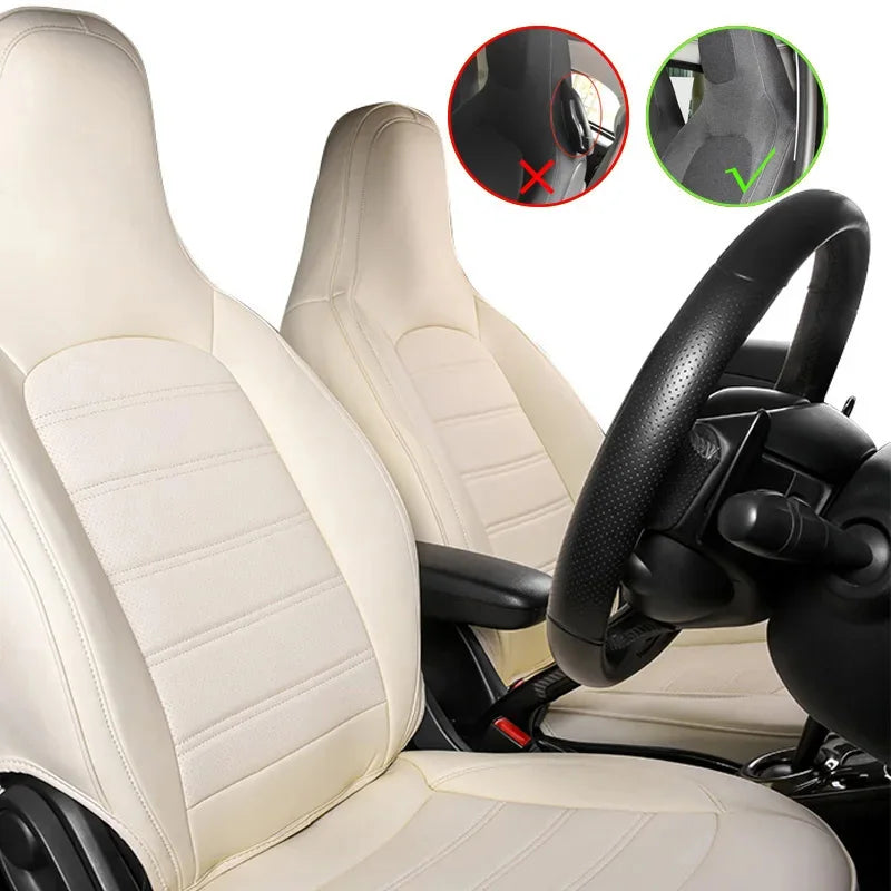 Custom For Smart 453 Fortwo 2015 - 2018 Car Seat Cover Four Seasons Breathable Cushion Decoration Interior