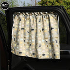 Suction Cup Curtain In The Car Window Sunshade Cover Cartoon Universal Side Window Sunshade UV Protection