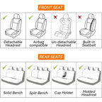 Car Seat Covers Full Set Burgundy Luxury Leather Car Seat Covers Waterproof and Breathable Seat Covers