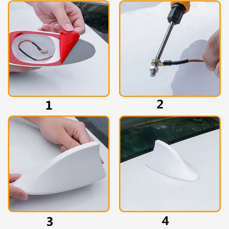 Car Radio Shark Fin Car Shark Antenna Radio FM Signal Design For All Automobiles Aerials Auto Exterior