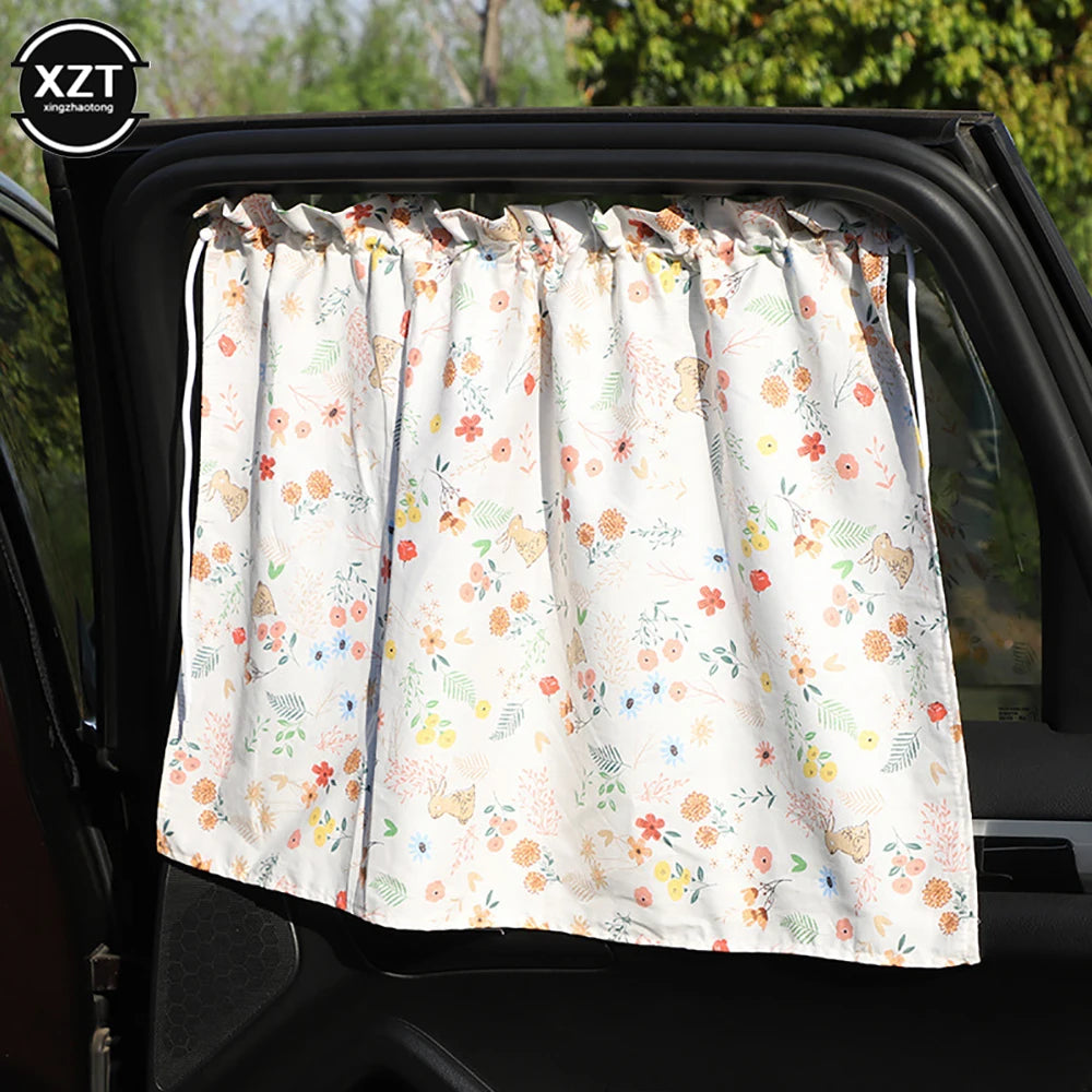 Suction Cup Curtain In The Car Window Sunshade Cover Cartoon Universal Side Window Sunshade UV Protection