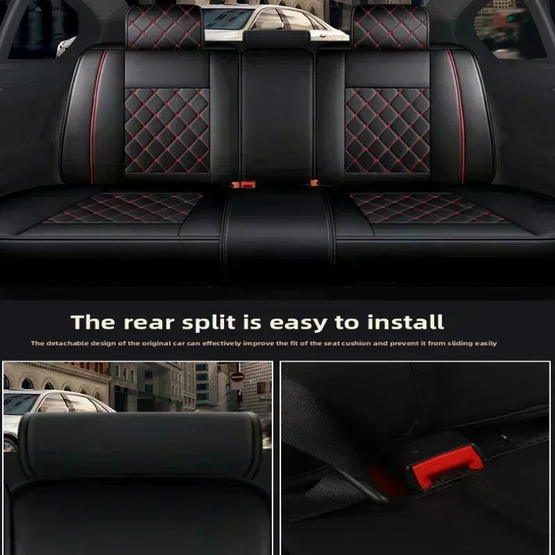 For Huidasource Dodge Ram Seat Covers, Front & Rear Pickup Truck Leather Seat Cover Fit for 2009-2018 1500