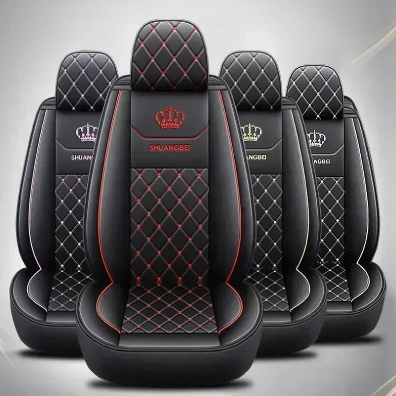 For Huidasource Dodge Ram Seat Covers, Front & Rear Pickup Truck Leather Seat Cover Fit for 2009-2018 1500