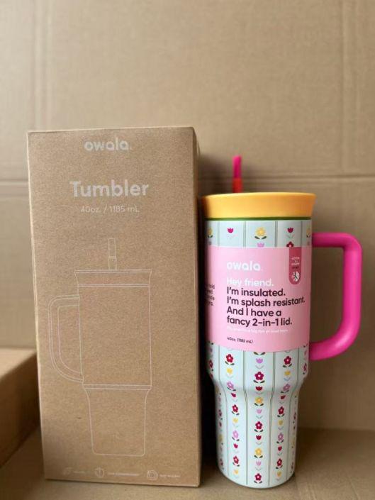 Owala FreeSip Insulated Bottle - Dainty Floral Blossom (40oz)