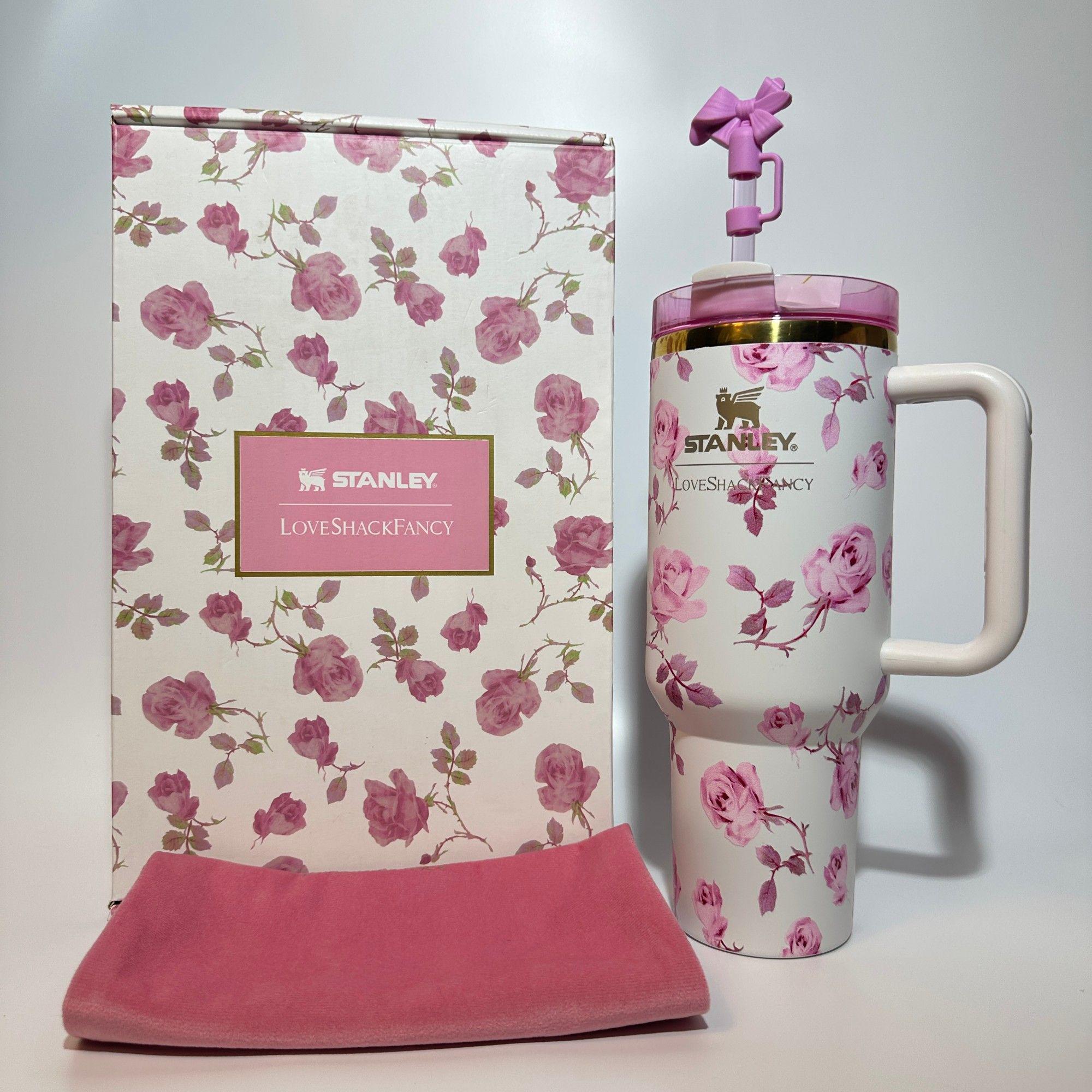 Stanley x LoveShackFancy Quencher H2.0 FlowState Tumbler - Everblooming Rosettes (40oz)