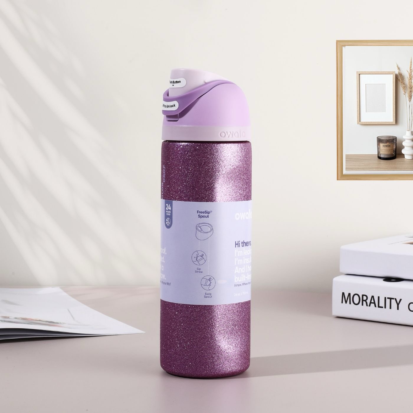 Owala FreeSip Insulated Bottle - Amethyst Gemstone Purple (24oz)