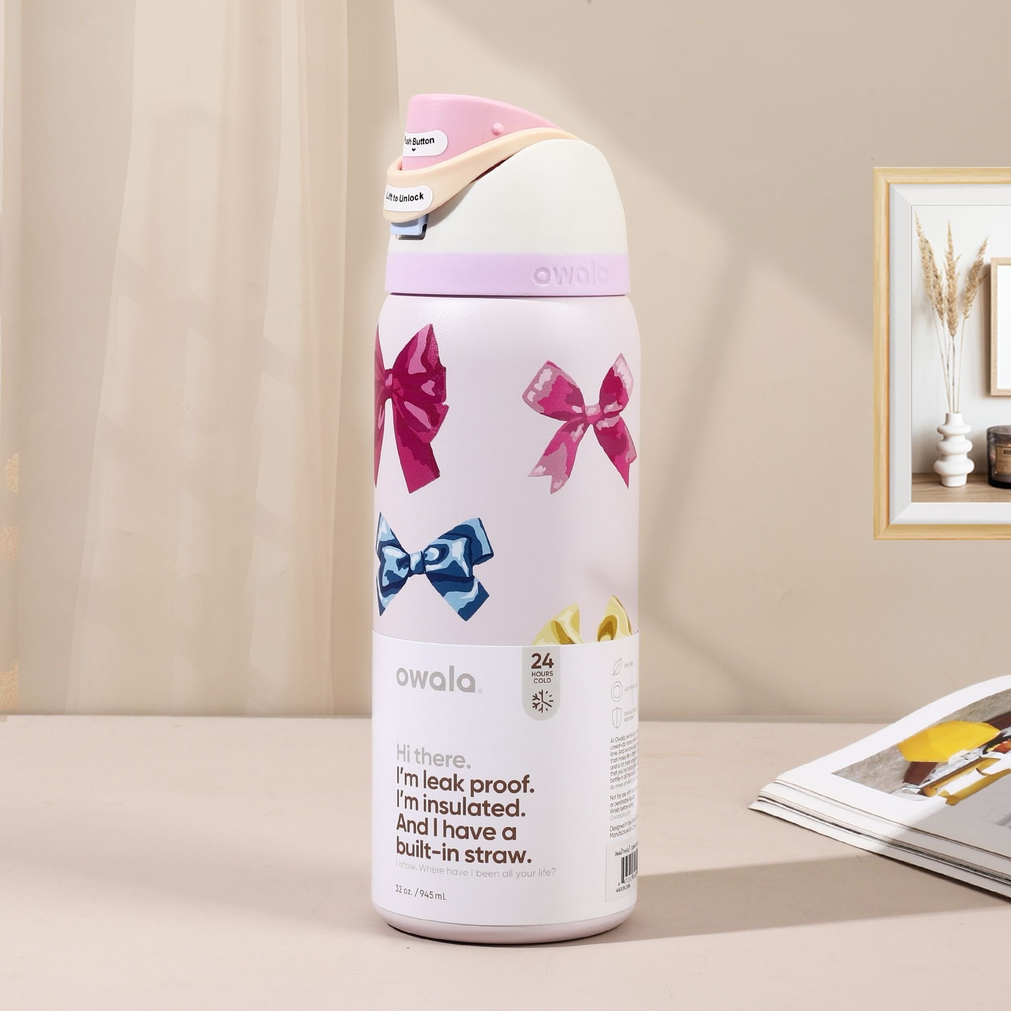 Owala FreeSip Insulated Bottle - Monarch Butterfly Dreams (32oz)